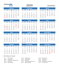 2020 Calendar With Holidays Australia In 2020 Printable Calendar Template Calendar Calendar Australia