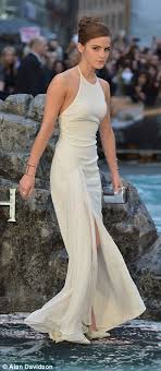 What did emma watson wear to belle's wedding? Emma Watson Shows Off Stunning Figure At Uk Premiere Of Noah Daily Mail Online