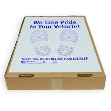 Each mat reads ?thank you for your custom? Latex Coated Paper Floor Mats Commodore Coatings