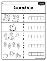 Free Printable Fall Counting Worksheets 1 10 For Kindergarten Counting Worksheets For Kindergarten Kindergarten Math Numbers Kindergarten Math Worksheets Free