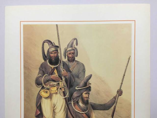 Sikh Print Emily Eden AKALEES OR IMMORTALS 18in x 23in - BidCurios