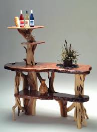 Woodland Creek Furniture Freestanding Redwood And Juniper Bar Driftwood Furniture Wood Furniture Wood Decor
