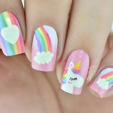 Este es uno de los colores más hermosos que podrás encontrar, tanto en su tonalidad fuerte como la clásica de verde otro punto para tener en cuenta es que por medio de este tipo de uñas decoradas, tendrás que hacerlo al menos por dos capas de gelish para. Unicorn Nail Art Kids Nail Designs Unicorn Nails Designs Unicorn Nails