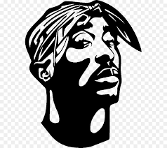 Black And White Vector Sticker Sticker Wall Decal Paper Rapper Tupac Tupac Art Portrait Illustration Decal Paper