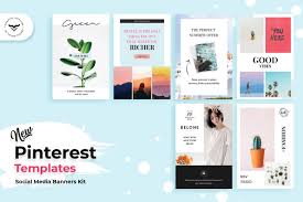 Pinterest Post Templates By Victorthemesnx On Envato Elements Social Media Mockup Social Media Template Social Media
