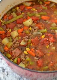 Easy Hamburger Vegetable Soup Recipe Hamburger Vegetable Soup Vegetable Soup Vegetable Soup Healthy