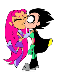With starfire and robin, it was basically she's hot, he fell in love, period. with raven, there was a lot more build up between them. Starfire Kiss Robin Album On Imgur