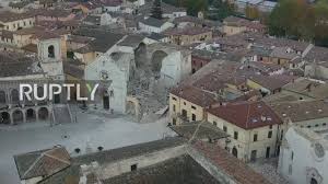 Things to do in norcia, italy: Italy Drone Captures Destruction Of Norcia Cathedral After 6 6m Earthquake Youtube