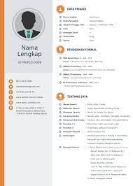 Contoh Cv 1 Lembar Desain Cv Pendidikan Riwayat Hidup