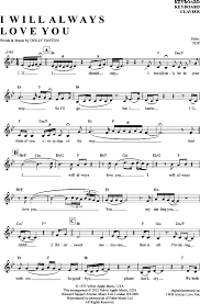 Christina grimmie — i will always love you (whitney houston cover) (романтическая музыка). I Will Always Love You Keyboard Pdf Noten Klick Auf Die Noten Um Reinzuhoren Noten Zum Download Fur Verschiede Keyboard Noten Noten Whitney Houston
