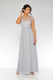Grey Chiffon Cap Sleeve Maxi Dress Quiz Clothing Bridesmaid Dresses With Sleeves Grey Maxi Dress Maxi Dress With Sleeves