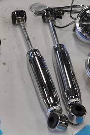 Front end modifications stock front wishbones split with new bars made to look like 2 c channels riveted together, lower front shock mounts added and then chromed, everything chromed including the drums backing plates, deuce. Sold Pete And Jakes 1084 Chrome Front Shocks Like New The H A M B