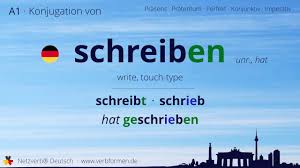 Das wort protokoll ist im deutschen standardwortschatz seit dem 16. Konjugation Verb Schreiben Alle Zeitformen Lernvideo Ubersetzung Tutorial Youtube