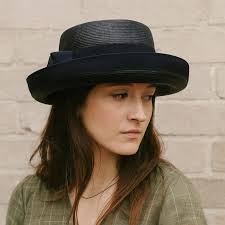 1960s Black Straw Vintage Hats for Women for sale