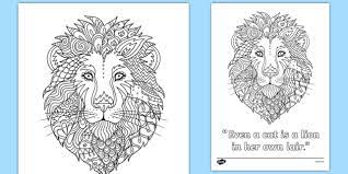 Lion color scheme the lion color scheme palette has 5 colors which are aztec gold c69452 bone e1d6ba light brown b16d12 dark. Lion Colouring Sheet Health And Wellbeing Teacher Made