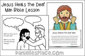 Coloring pages christianity bible blind bartimaeus receives his. Jesus Heals The Deaf Man Crafts And Activities