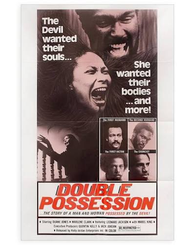 Original 1975 one sheet for one of many ill-conceived re-releases of Bill  Gunn's landmark vampire film GANJA & HESS (re-cut and re-titled as DOUBLE  POSSESSION) The newly restored 1973 cut plays tonight