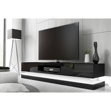 Modern black and white tv stand. Large Black Gloss Tv Unit With Lower Led Lighting Evoque Furniture123