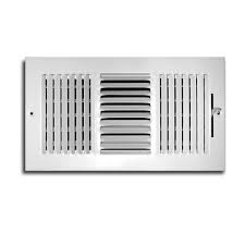 10 In X 6 In 3 Way 1 3 In Fin Spaced Wall Ceiling Register White Wall Registers Home Depot Aluminum Wall