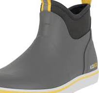 Men's 6 In Waterproof Deck Boots, Ankle High Rubber Fishing Boots Boating  Boots With High Traction