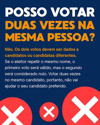 Nas Eleições 2026, cada eleitor ou eleitora poderá escolher dois candidatos ou candidatas ao Senado. Os votos devem ser dados a pessoas diferentes. Além disso, é importante prestar atenção ao número de