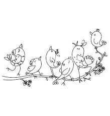 Cartoon Bird Pictures To Color Singing Birds On Tree Vector Image On Vectorstock Cartoon Birds Bird Drawings Tree Doodle