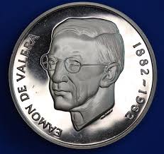 Irish Ireland EIRE Eamon De Valera 1882-1982 Grand médaillon en argent, 57  mm, numéro 0168, 82 g [R02/25 29616]