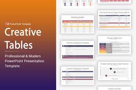 Creative tables will add uniqueness to your presentation: Creative Tables Google Slides Creative Google Slides Templates Creative Market