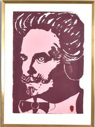 PAUL RENÉ GAUGUIN (1911-76): Fish, signed and dated 1956, numbered 169/260,  color lithograph. Art