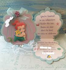 Ariel as a baby mermaid was such a trouble maker! Baby Ariel Seashell Invitation Etsy Disney Baby Shower Ariel Birthday Ariel Party