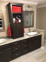 Fantasy Brown Vanity Top W Center Linen Tower Unique Bathroom Vanity Rustic Bathroom Vanities Double Vanity Bathroom