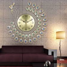 Looking to decorate your home with peacock wall clock and make it look more peaceful, serene, and beautiful? Large 3d Gold Diamond Peacock Wall Clock Metal Watch For Home Living R Your True Confidence