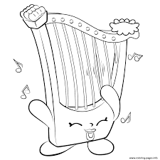 Print Harp Musical Instrument Shopkins Season 5 Coloring Pages Coloriage Coloriage Enfant Dessin