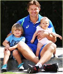 Still celebrating england's historic world cup win last weekend, jonny bairstow seems to have bowled a maiden over. Australia Crickter Shane Watson With Son Will And Daughter Matillda Sports News