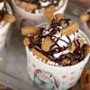 Gently press the top down to adhere the toast to the ice cream. 3