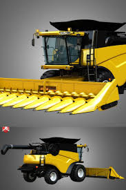 Nh Cr 9070 Combine Harvester With Corn Harvester Head 3d Model In 2020 3d Model Combine Harvester Model