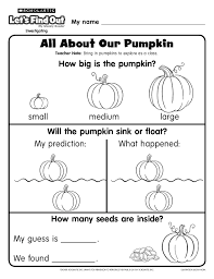 Record Pumpkin Observations With This Printable Page From Let S Find Out Kindergarten Worksheets Math Worksheets Preschool Worksheets