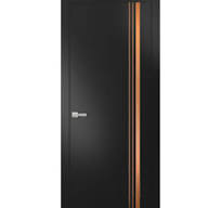 Modern Solid Interior Door with Handle | Planum 1010 Matte Black and  Aluminum Strips | Single Regural Panel Frame Trims | Bathroom Bedroom  Sturdy ...