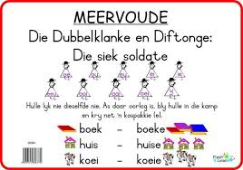 Meervoude Dubbelklanke Diftonge Available In Afrikaans Only Afrikaans Language Phonics Song Plurals