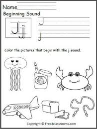 Beginning J Sound Beginning Sounds Worksheets J Sound Kindergarten Letters
