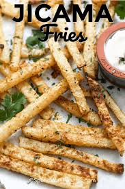 Had a jicama salad at a salad bar and tried to replicate it. Oven Baked Jicama Fries Spend With Pennies
