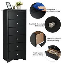 Shop wayfair.ca for all the best tall dressers. Costway 6 Drawer Chest Dresser Clothes Storage Bedroom Tall Furniture Cabinet Black