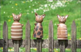 Zaunsitzer Katzen Gartenkeramik Keramik Tiere Und Keramik Vogel