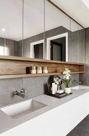 At first glance it may seem that the bathroom is the most the large mirror is common in modern bathrooms, while the decoration is minimal and can be, for example. Bath Room Mirror Modern Timber Vanity 21 Ideas For 2019 Farmhouse Bathroom Mirrors Bathroom Interior Design Bathroom Mirror Design