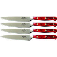 Made In Usa Knives Lamson Goodnow Fire 4 Piece Steak Knife Set Steak Knife Set Knife Sets Knife