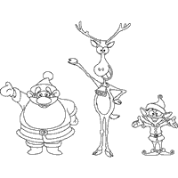 All these santa coloring pages are free and can be printed in seconds from your computer. Santa Reindeer Elf Coloring Pages Surfnetkids