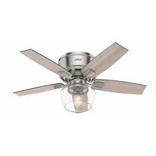 42''low profile ceiling fan with light and remote control, aluocyi flush mount small ceiling fan with 5 blades, 3 color change, 6 speeds for living room, bedroom, children room, indoor, outdoor, black. Hunter Fans 5042 Bennett 44 Inch Low Profile Ceiling Fan With Light Kit