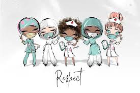 Medical Nurses And Doctors Clipart Nurse Art Whimsical Illustration Medical Art
