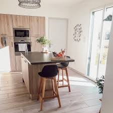 Modele Trend Facades Chene Timber Et Plan De Travail Beton Fonce Cuisinella Cuisinella Plan De Travail Beton Cuisine Cuisinella