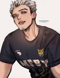 Hinata found a low quality picture of a high quality man. Also i was  supposed to base his thighs off my own leg muscles but I realized I didn't  have any. #haikyuu #